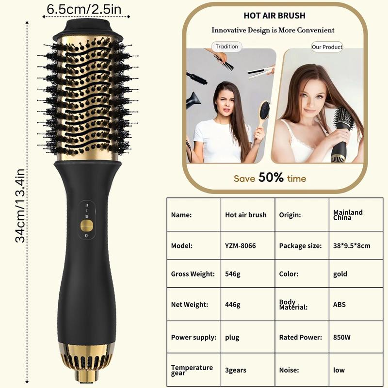 Hot Air Brush, 1 Count 4-in-1 Hair Styler and Volumizer for Drying & Straightening & Curling & Volumizing, Hairdressing Tool for Women & Men