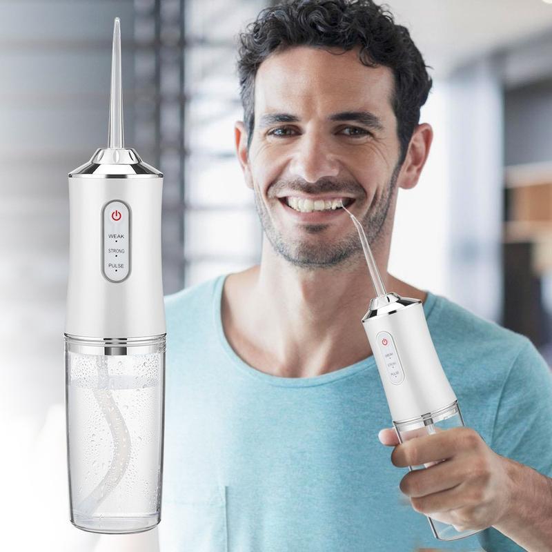 Cordless Select Oral Irrigator Water Flosser w  230ML Water Tank Thanksgiving, Christmas gifts  3 Cleaning Modes 4 Replaceable Jet Tips- USB Rechargeable Oral Irrigator for Deep Cleaning &  Dental Care ​Waterproof Whitening Teeth Brush Kit  Travel