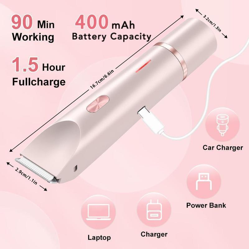 2 in 1 Electric Hair Remover, 1 Box USB Rechargeable Waterproof Hair Removal Tool & Accessories, Multifunctional Hair Removal Machine for Women, Epilator Hair Christmas Gift, Electric Epilator Hair Removal, Hair Removal Kit