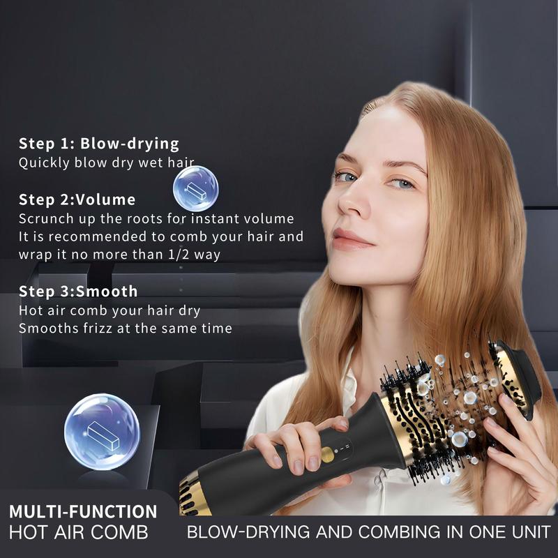 Hot Air Brush, 1 Count 4-in-1 Hair Styler and Volumizer for Drying & Straightening & Curling & Volumizing, Hairdressing Tool for Women & Men