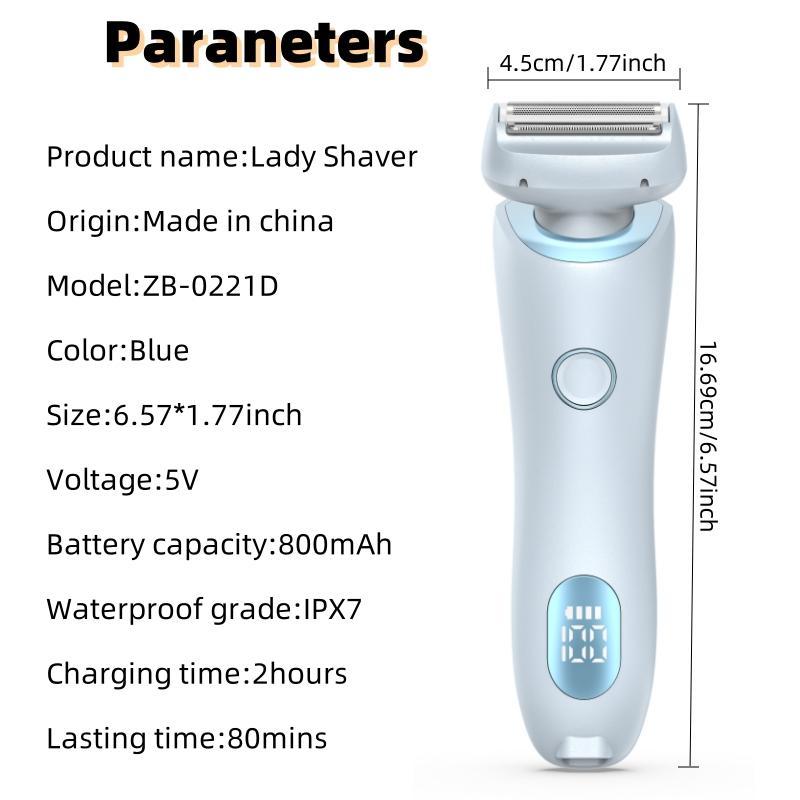 Electric Shaver Trimmer for Women, 1 Set 2-in-1 Hair Removal Razor for Legs Underarm Face Sensitive Skin, Wet Dry Use Rechargeable Shaver with Detachable Head, Epilator Hair Remover, Grooming Kit, Mom Birthday Gifts