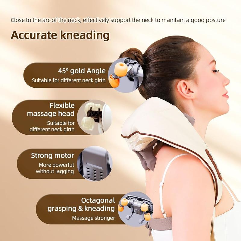 Electric Neck & Shoulder Massager, Type-C Rechargeable Shoulder Massager, Wireless Shoulder Massage Tool for Back, Leg, Waist, Muscle Relaxation