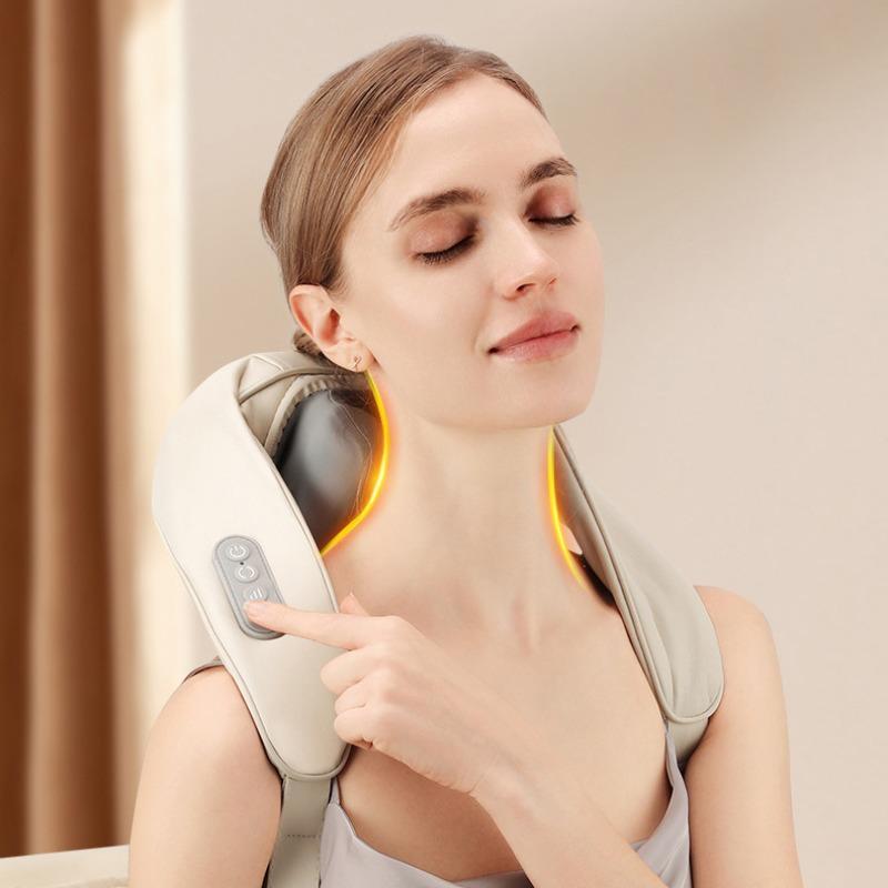 Electric Neck & Shoulder Massager, Type-C Rechargeable Shoulder Massager, Wireless Shoulder Massage Tool for Back, Leg, Waist, Muscle Relaxation