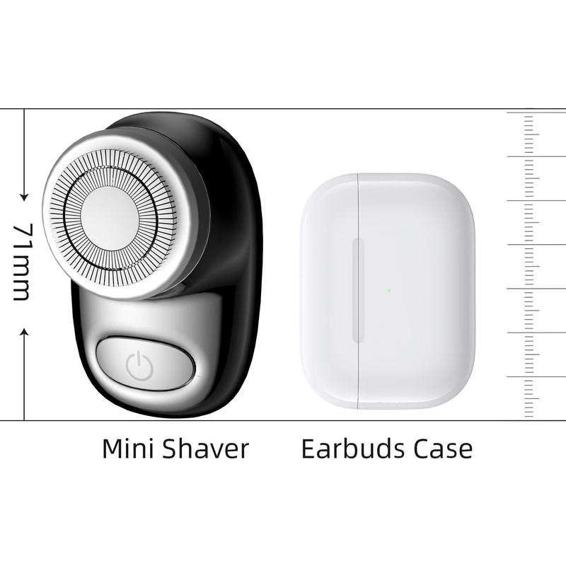 Mini Electric Shaver, Pocket Size Electric Shaver for Men and Women, Rechargeable Easy One-Button, Portable Powerful Waterproof Electric Razor for Travel Office Business Trip (Black)