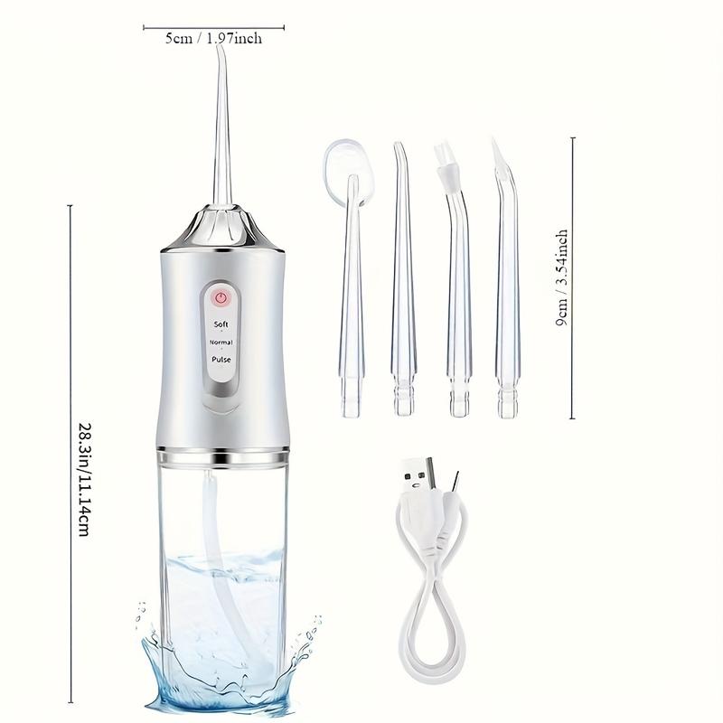 Advanced Oral Care Water Flosser - Personal Care Oral Care For Deep Teeth And Gum Cleaning, Interchangeable Nozzles, 360 Degree Rotatable Nozzle, And Precise Pressure Control - Christmas,Birthday,Thanksgiving, Easter Gift|(white) Rechargeable Portable