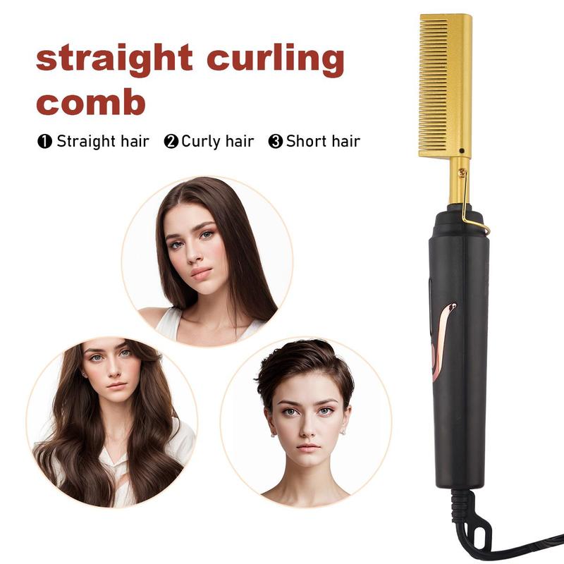 Multi-functional Hair Straightening Comb,  Wet & Dry Dual Uses Hair Straightener Comb, Professional Hair Straightening Tool, Silk Press