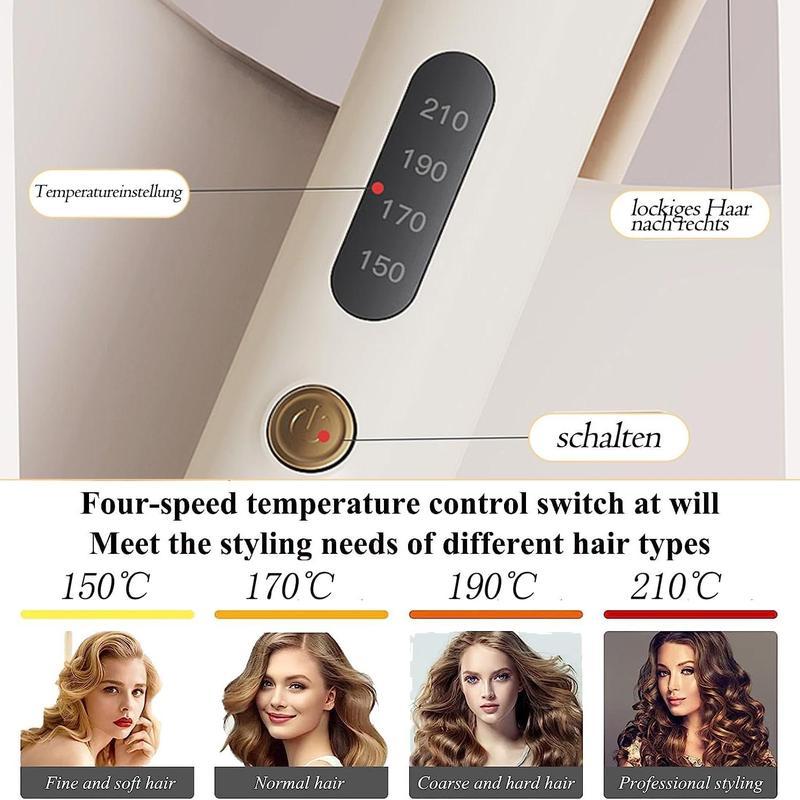 Automatic Hair Curling Iron Electric Heated 28mm Hair Curler,4 Heat Levels Comfort Rotating Professional Long-lasting Big Wave Hair Styling Tool