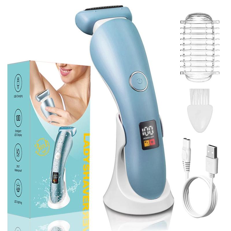 Electric Shaver for Women, 1 Set Body Hair Trimmer, Bikini Legs Underarm Gentle Electric Razor, USB Rechargeable Cordless Wet Dry Use Shaver, Winter Gift, Christmas Gift