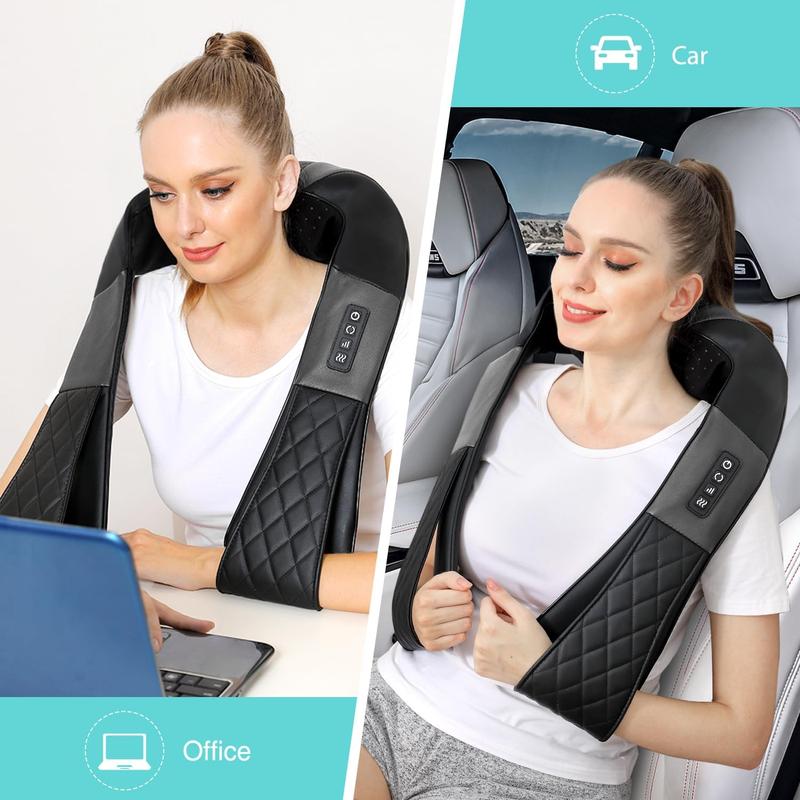 Shiatsu Neck and Back Massager with Heat, Deep Tissue 4D Kneading Massage Pillow for Neck, Back, Shoulder, Leg, Use at Home, Office, Car - Gifts for Women Men Mom Dad,Best Christmas Gift for Your Parents