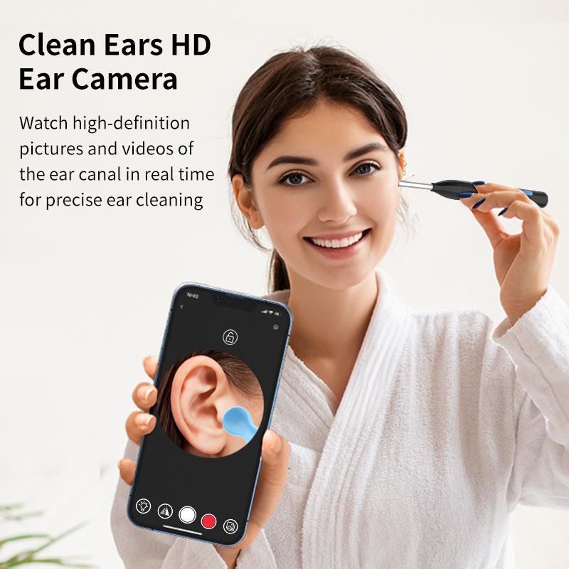 Spring Visual Ear Wax Removal Tool, 8pcs set High-definition Wireless Otoscope with HD Waterproof Ear Camera, Visual Earwax Cleaner Ear Cleaning Kit, Compatible with Phone and Tablet of Ios and Android System, Ear Cleaner, Trending Product