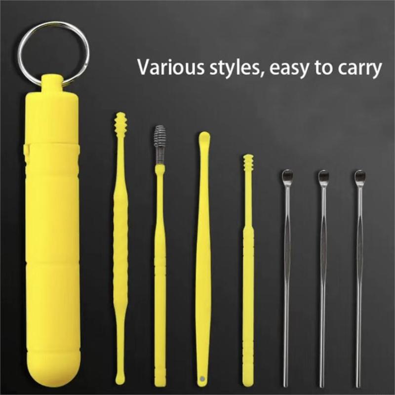 7pcs Ear Wax Cleaning Tool Set, Ear Pick Set with Storage Case, Ear Wax Remover Tool for Daily Use, Portable Earwax Cleaning Supplies for Home Travel, Christmas Gift