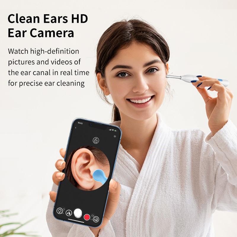 Spring Visual Ear Wax Removal Tool, 8pcs set High-definition Wireless Otoscope with HD Waterproof Ear Camera, Visual Earwax Cleaner Ear Cleaning Kit, Compatible with Phone and Tablet of Ios and Android System, Ear Cleaner, Trending Product