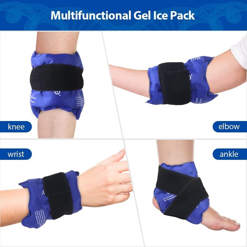 Ankle Ice Pack Wrap for Swelling, Ice Pack for Ankle Injuires Reusable, FSA or HSA Ankle Cold Pack Wrap Hot Cold Therapy Ankle Ice Wrap for Sprains, Achilles, Tendonitis - Blue