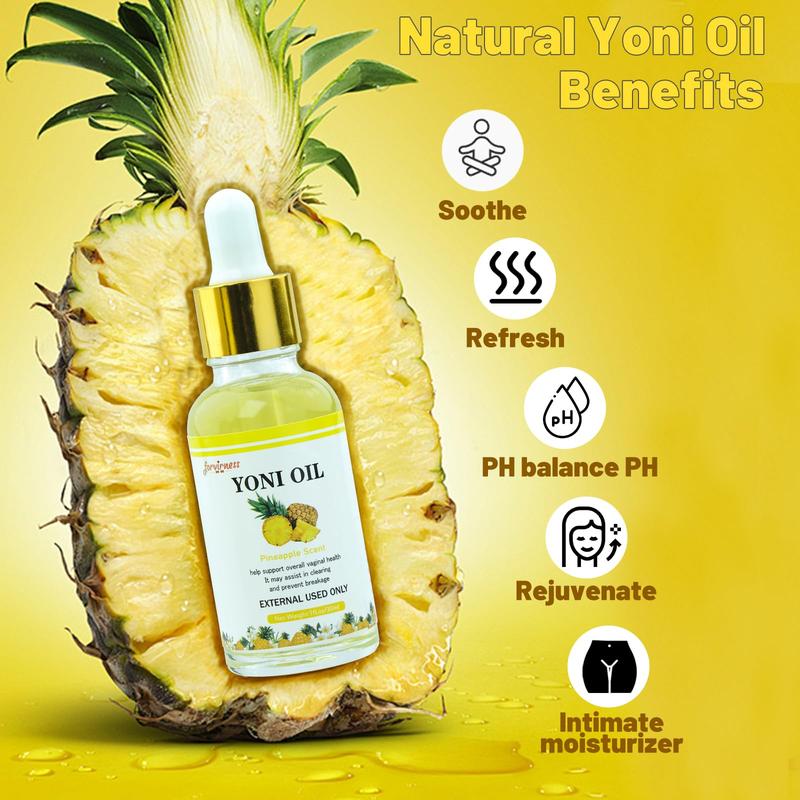 Natural Yoni Wash Yoni Oil Set, Feminine Wash for Women ph Balance, 1 fl.oz Feminine Oil & 6.7 fl.oz Intimate Vaginal Wash - Pineapple Scent