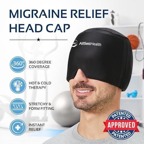 Migraine Headache Relief Cap, Gel Ice Head Wrap | Tension and Stress Relief Hat with Hot Cold Gel Head Ice cap for Peaceful Sleep.