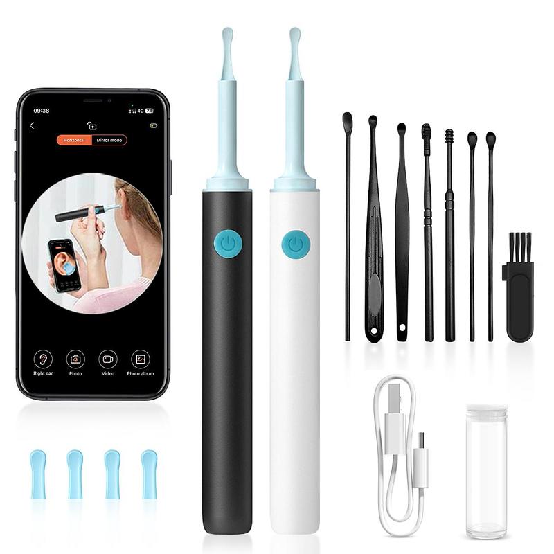 Intelligent Visual Ear Scoop, 1 Box Ear Wax Removal Tool, Ear Cleaner with Camera, Ear Wax Removal Kit with Accessories for iPhone, iPad, Android Phones