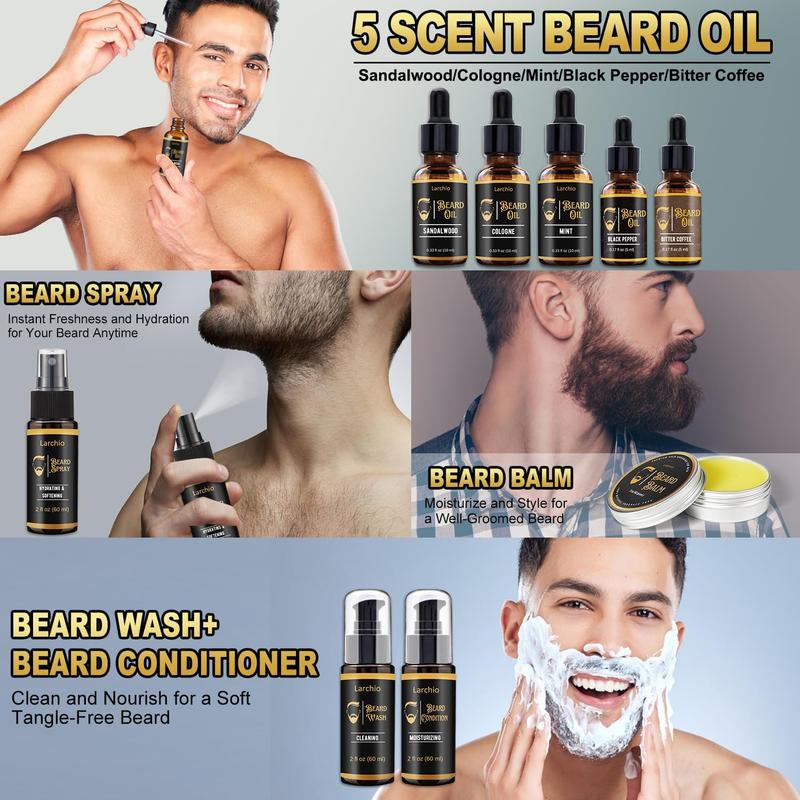 Men Advent Calendar 2024 Adult, 24 Countdown Calendar with Beard Grooming Kits, Scented Candle Men Fragrance Oil Surprise Gifts Husband Father Boyfriend