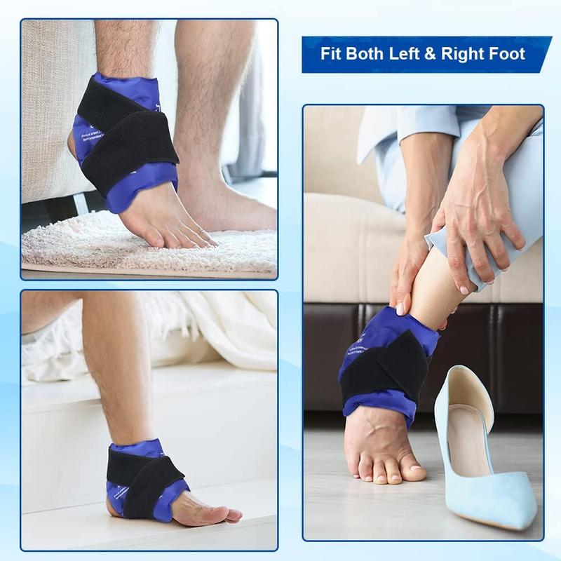 Ankle Ice Pack Wrap for Swelling, Ice Pack for Ankle Injuires Reusable, FSA or HSA Ankle Cold Pack Wrap Hot Cold Therapy Ankle Ice Wrap for Sprains, Achilles, Tendonitis - Blue