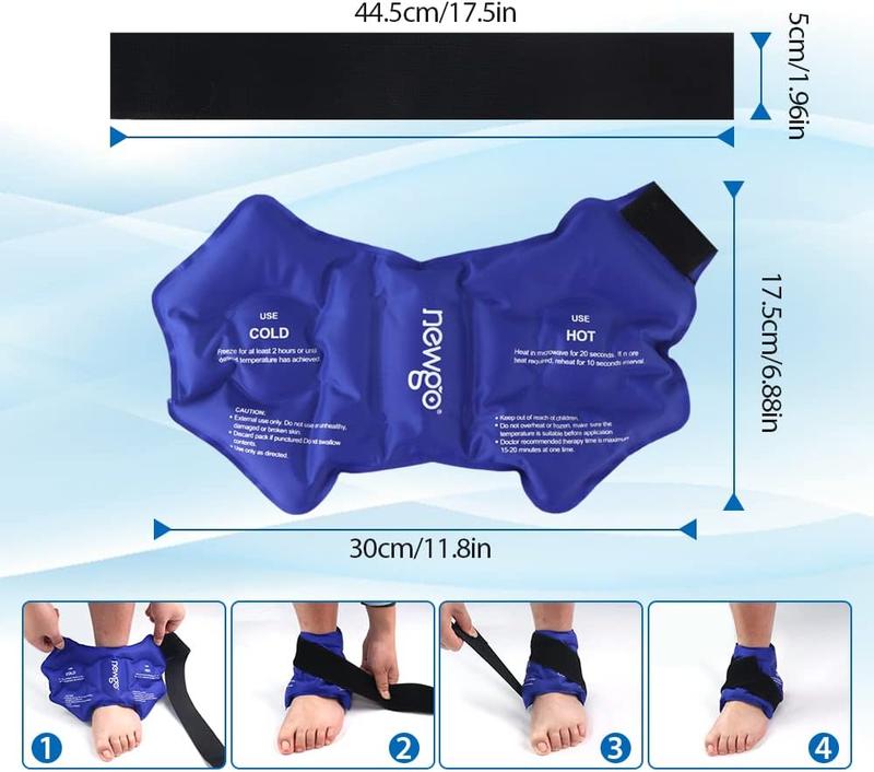 Ankle Ice Pack Wrap for Swelling, Ice Pack for Ankle Injuires Reusable, FSA or HSA Ankle Cold Pack Wrap Hot Cold Therapy Ankle Ice Wrap for Sprains, Achilles, Tendonitis - Blue