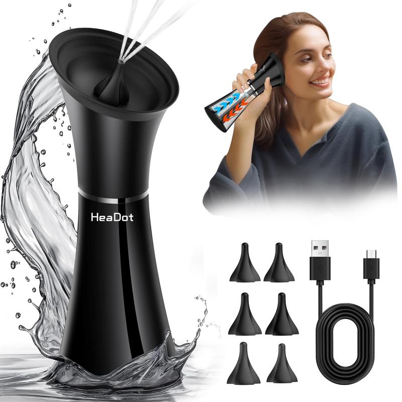 HeaDot Water-Powered Ear Cleaner - Electric Ear Wax Removal Kit with Smart Temperature Control , Rechargeable Ear Cleaning System viral earcleaner