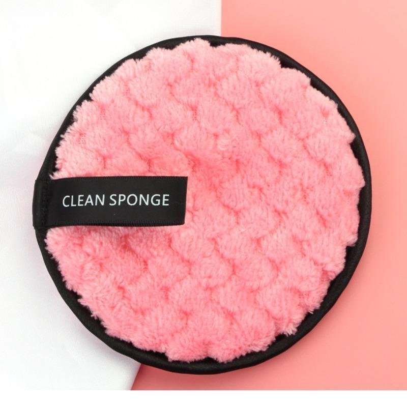 3pcs Reusable Makeup Remover Pad, Dual Sided Round Soft Facial Cleaning Puff, Washable Make Up Removing Tools