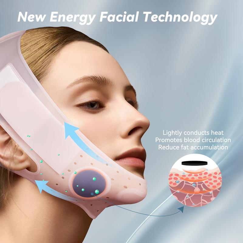 JUSRON V-Line Mask, Chin Up Mask V Shaped Face Mask, Soft Silicone Chin Strap Face Shaper to Removing Double Chin