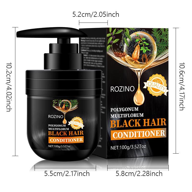 100g Pressed Jar Black Hair Conditioner for Purify Scalp, Polygonum Multiflorum Extracts Hair Care Product for Strengthen Hair & Nourishing Hair Follicles, Hair Conditioner for Women & Men