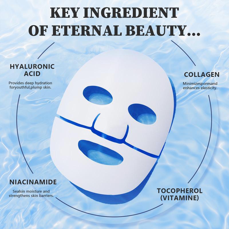 Deep Collagen Overnight Mask,Facial Hydrogel Masks with Low Molecular Weight Collagen for Elasticity, Firming, Comfort Moisturizing Skincare Repair