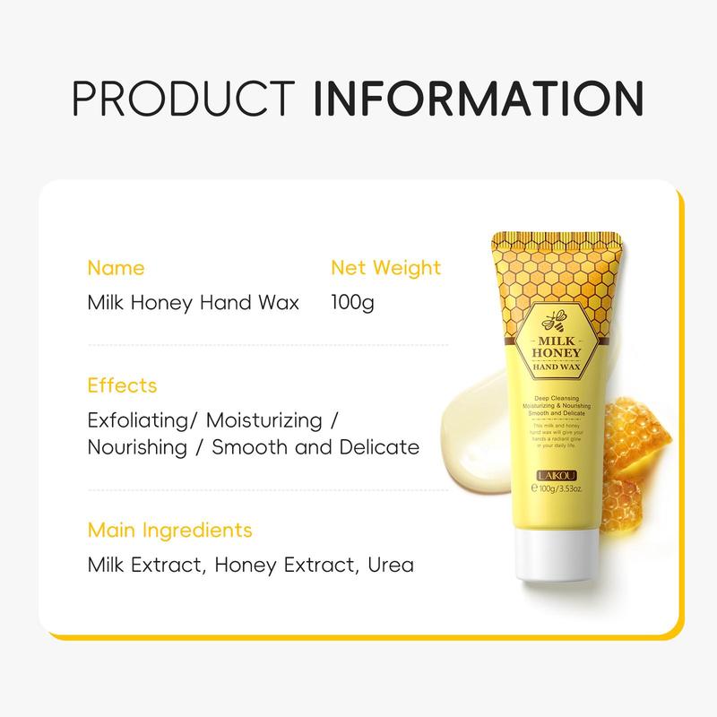 Milk & Honey Hand Wax, 2 Counts set Moisturizing Hand Mask, Hand Care Product for Women & Men, Hand Care Product for Daily Use