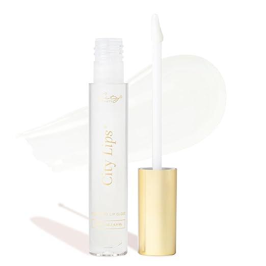 City Beauty City Lips Clear - Plumping Lip Gloss - Hydrate & Volumize - Hyaluronic Acid & Peptides Visibly Smooth Lip Wrinkles - Cruelty-Free Flower Lipstick