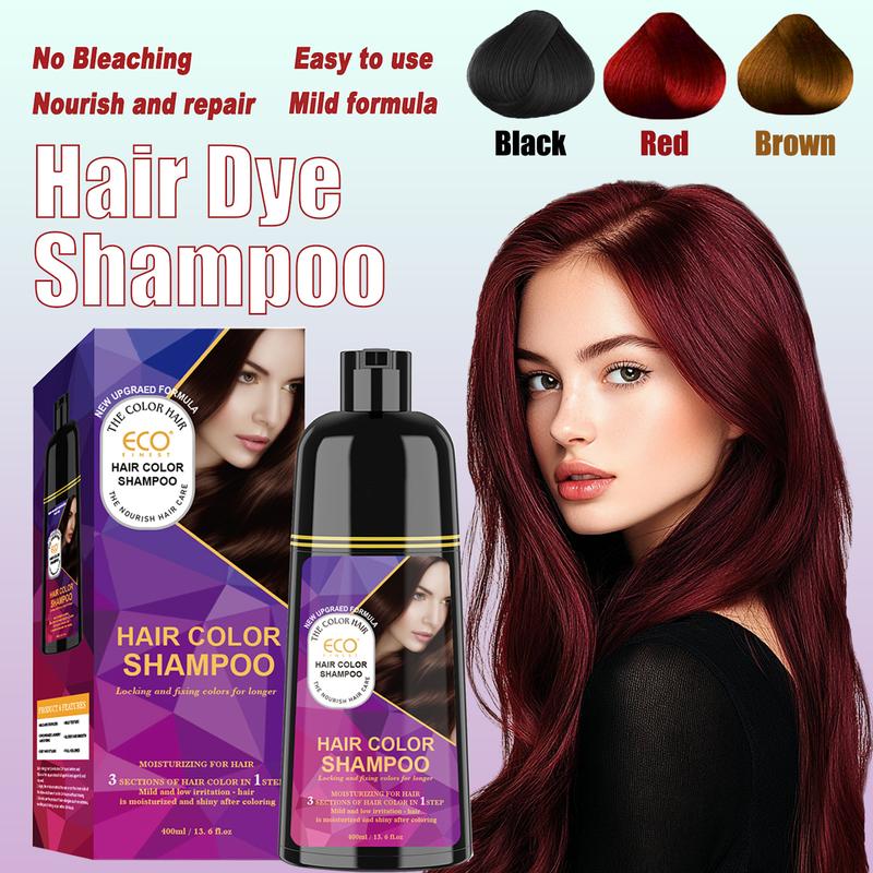 ECO Wine-Red Hair Dye, Quick-Action Hair Coloring Shampoo, Hair Care, Plant Extracts, Long-Lasting Formula Haircare Gel Nourishing