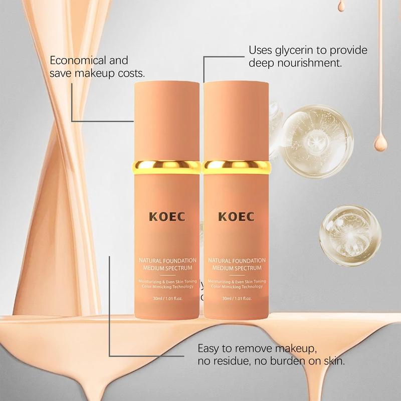 KOEC 4 In1 Concealer Coverag Liquid Foundation, Hydrating Nourishing and LonglastingFormula with Medium Coverage,  Natural Looking Finish Makeup Clear