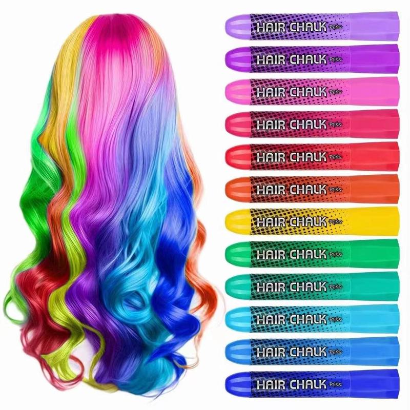 Colorful Hair Chalks for Girls, 12pcs set Temporary Multicolor Hair Chalk Pen, Great Toy for Kids Age 5 6 7 8 9 10 11 12 13 Years Old