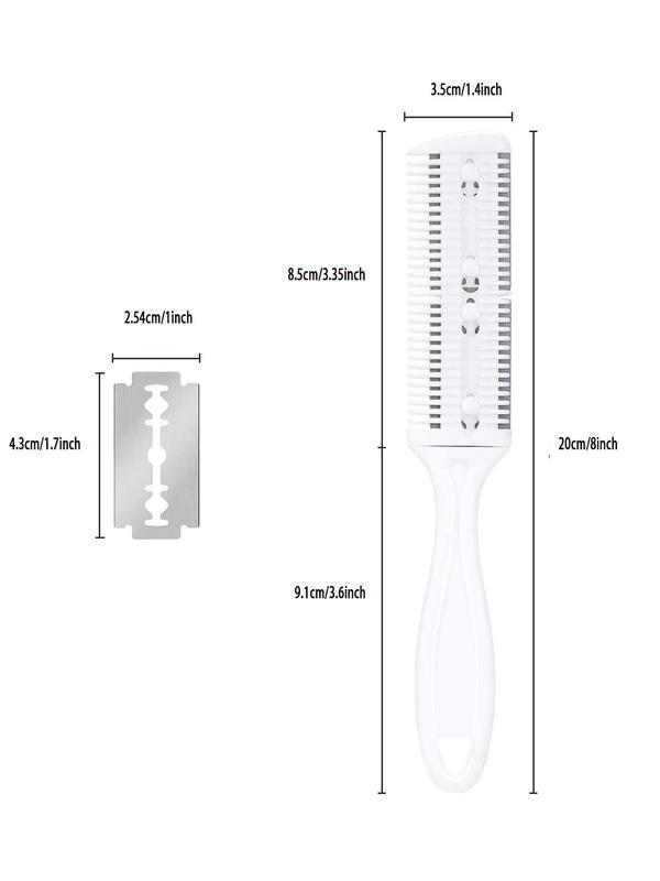 Razor Comb with 10pcs Razor for Hair Styling for Girlfriend, 3pcs Hair Cutter Comb, Double Edge Razor, Hair Thinning Comb, Slim Haircut Cutting Tool