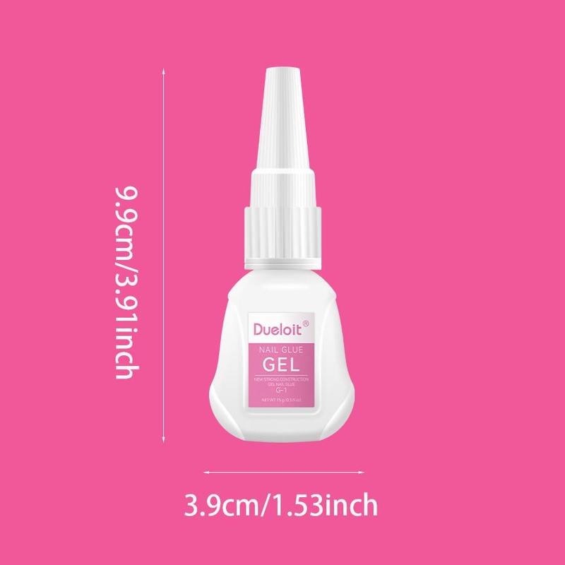 15ml Nail Glue Gel, 2 Counts set Quick Dry Nail Glue, Nail Art Glue, Nail Art & Nail Polish for Women & Girls