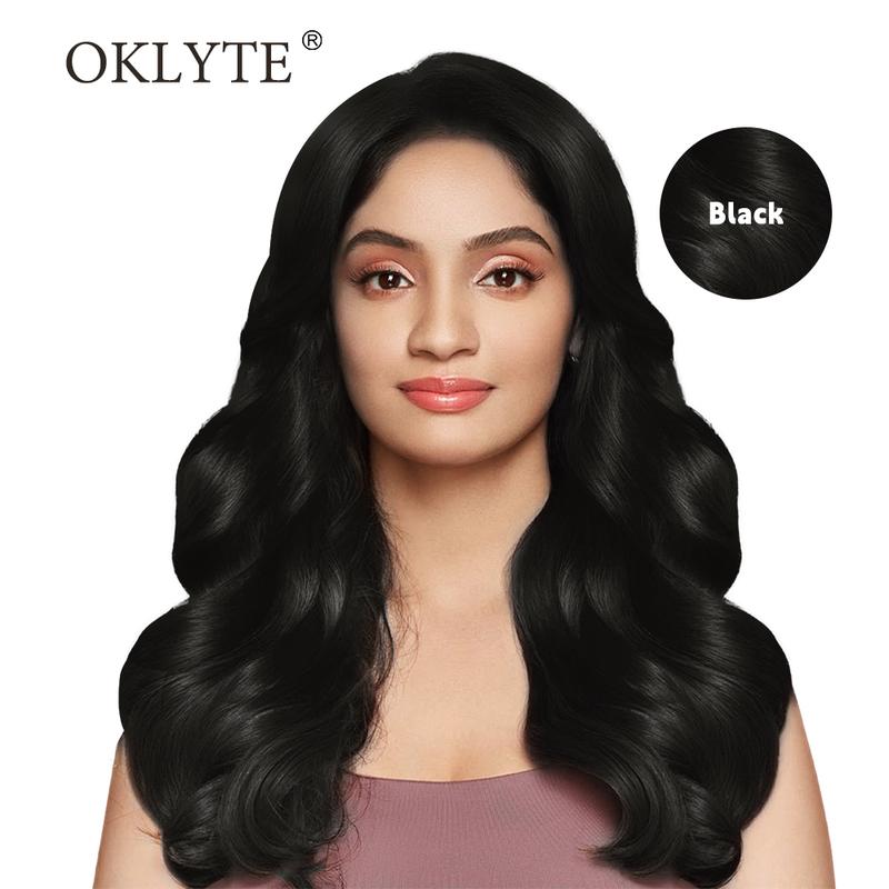 OKLYTE Hair Dye Shampoo for 100% Gray Hair Coverage with Herbal Ingredients Plant Haircare Black and Dark Brown