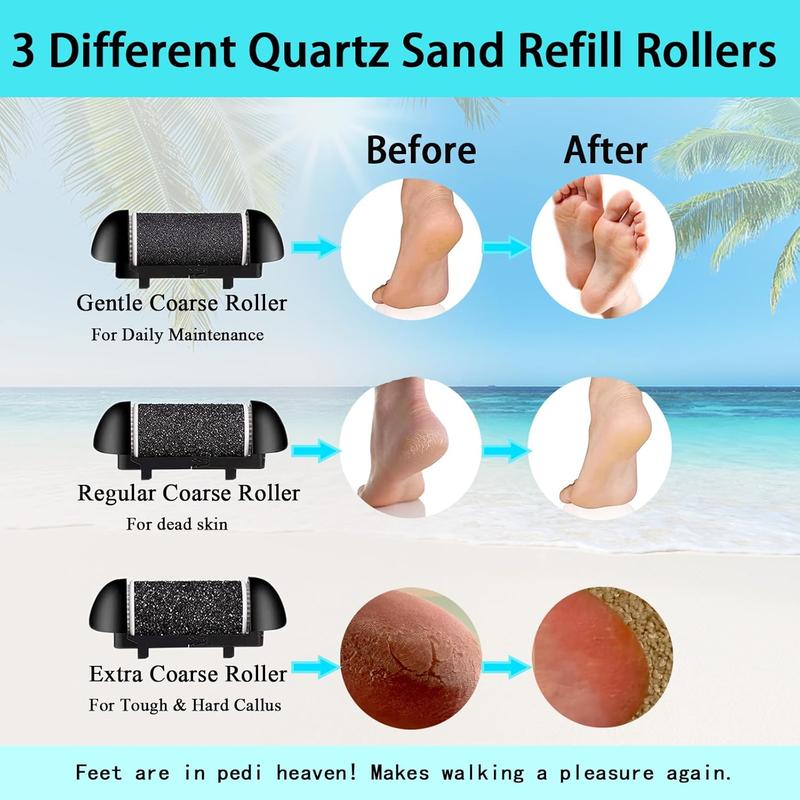 Electric Foot Callus Remover Tool Feet Callus Remover Kit Feet 17 in 1 Foot nail File Tools with 3 Roller Heads 2 Speed Professional Pedicure Kit set Perfect for Dead Hard Cracked Dry Skin rechargeable grinder manicure Adjustable luxury Cordless gift