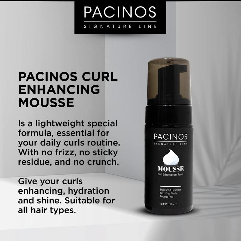 BIG SALE 51% Pacinos Signature Line Curl Enhancing Mousse: Light-Medium Hold, Low Shine – Hydrating & Volumizing Styling Foam for All Hair Types: Curl Activator & Anti-Frizz, 100 mL