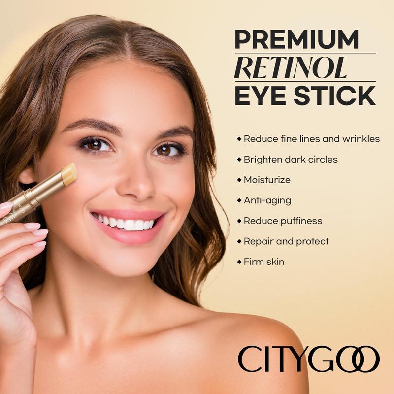 CITYGOO Retinol Eye Stick With Collagen & Hyaluronic Acid, Reduces Dark Circles, Wrinkles, Puffiness, Bags, Fine Lines, Anti-Aging Eye Cream