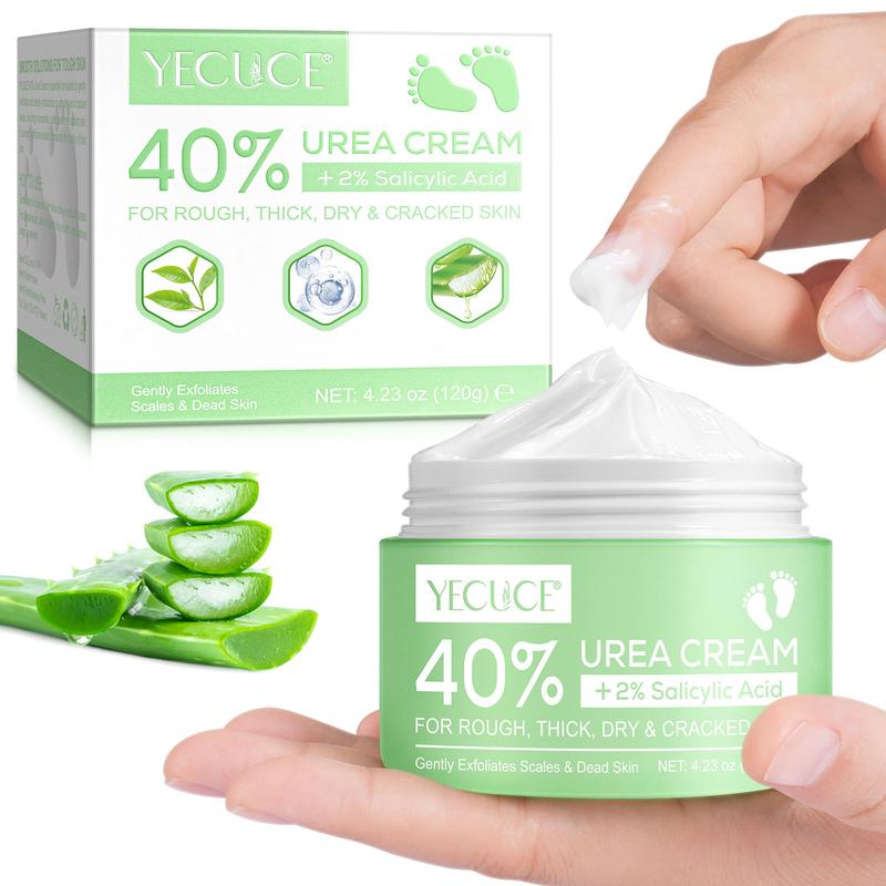 Yecuce Urea Cream (120g  150g)  with Aloe Vera- Nourishing Foot & Hand Cream for Thick, Coarse Skin-Soften, Exfoliate & Hydrate All Skin Types