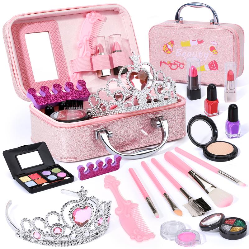 Make Up Kit, Pretend Play Toy Makeup Set Birthday, Makeup Kit, 52 Pcs Pretend Makeup