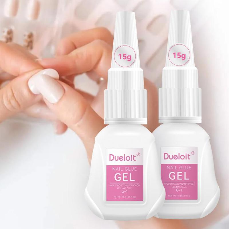 15ml Nail Glue Gel, 2 Counts set Quick Dry Nail Glue, Nail Art Glue, Nail Art & Nail Polish for Women & Girls