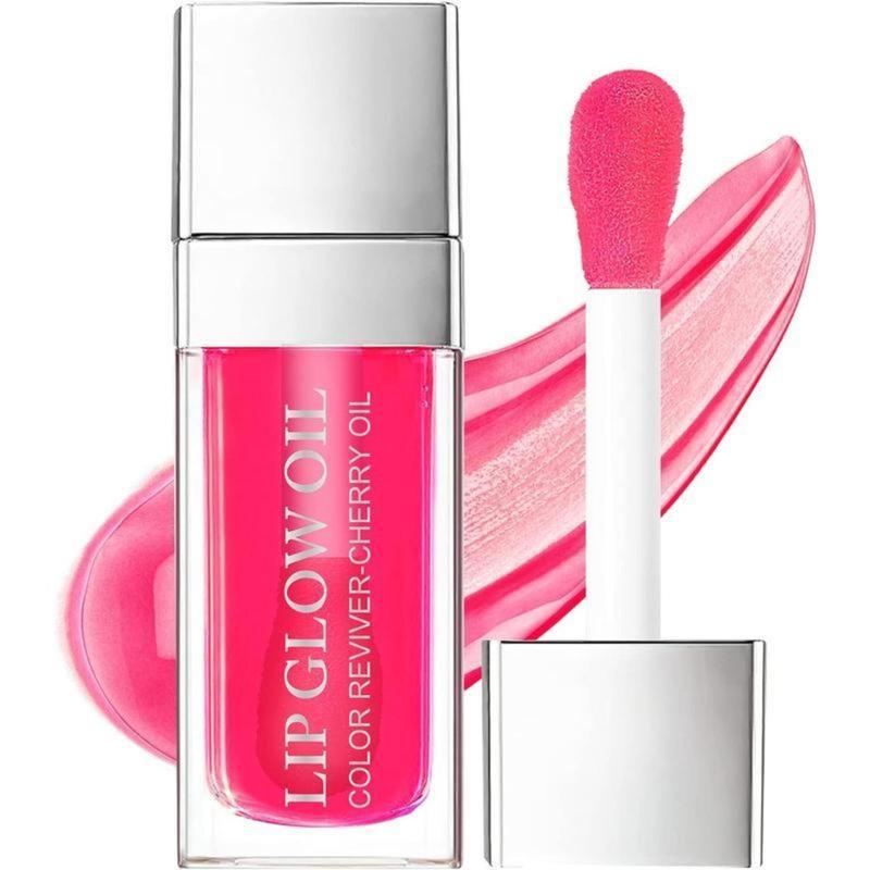 Hydrating Lip Glow Oil - Moisturizing Plumper Gloss, Transparent Tinted Balm for Nourishing Care - Clear Lip Gloss for Moisture and Comfort