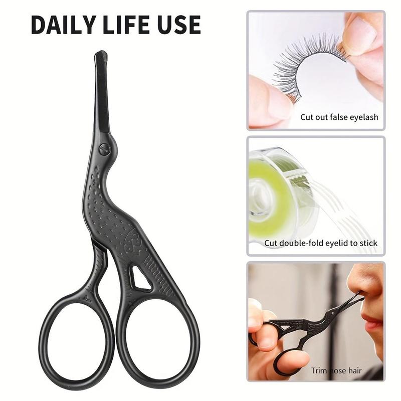 Stainless Steel Nose Hair Scissors, 1 Count Safety Round Head Stainless Steel Nose Hair Scissors, Professional Facial Hair Scissors for Men and Women