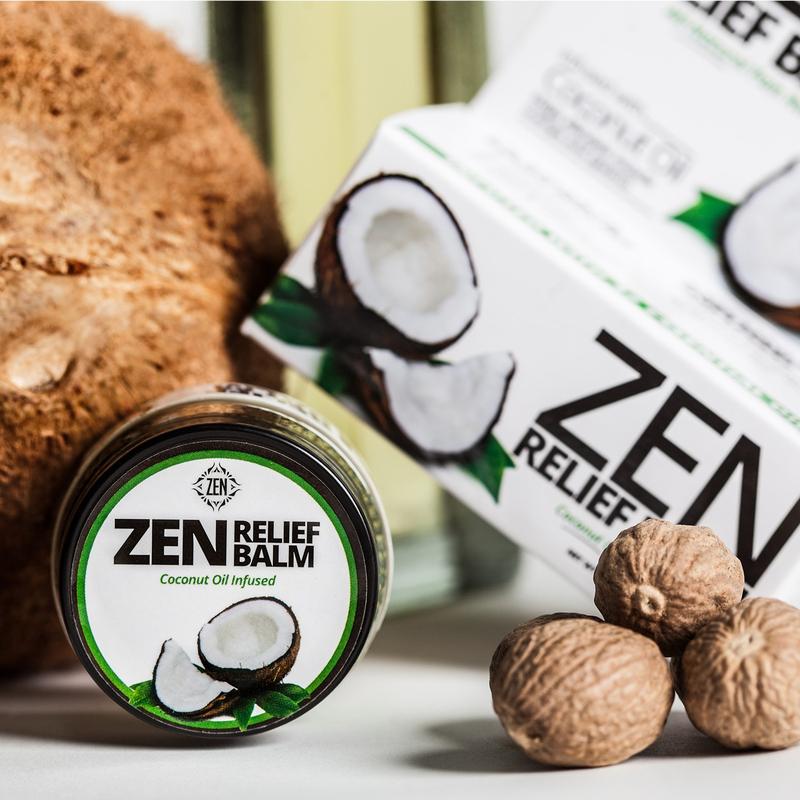 ZEN Balms Concentrated Coconut Aromatherapy Relief Balm for Wellness Fitness and Health Essential Treatment Body Care Oil