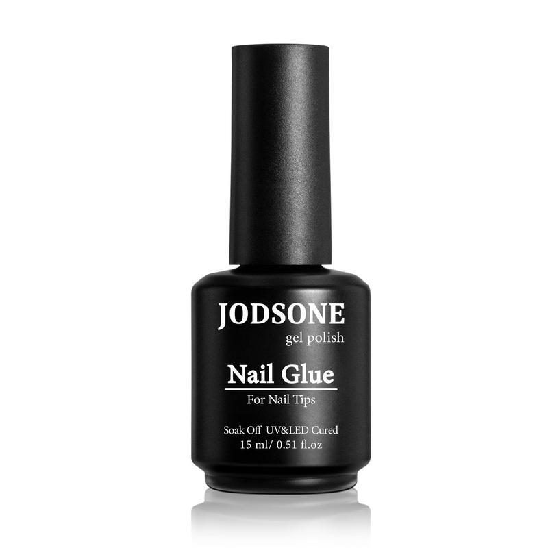 JODSONE 15ml Nail Glue Gel 5 in 1 for Nail Tips Long Lasting Extension Glue for Clear Nail Tips and Clear Press on Nails, Nail Repair Treatment, Salon Art DIY at Home Need U V Light Cured