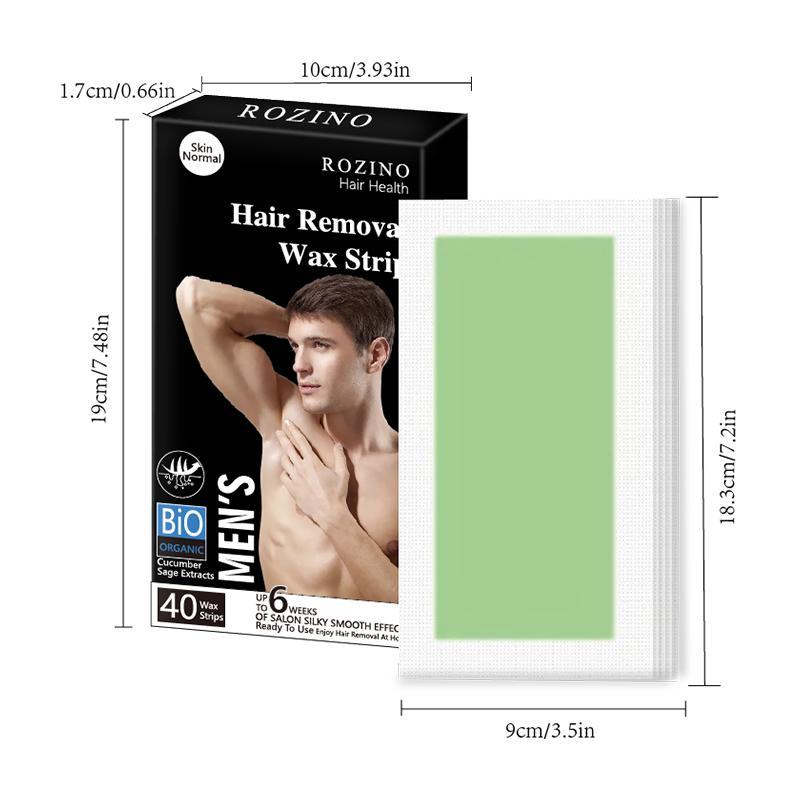 Wax Strips for Arms, Legs, Chest, Back, 40pcs set Hair Removal Waxing Strips, Painless Hair Removal Products for Men & Women