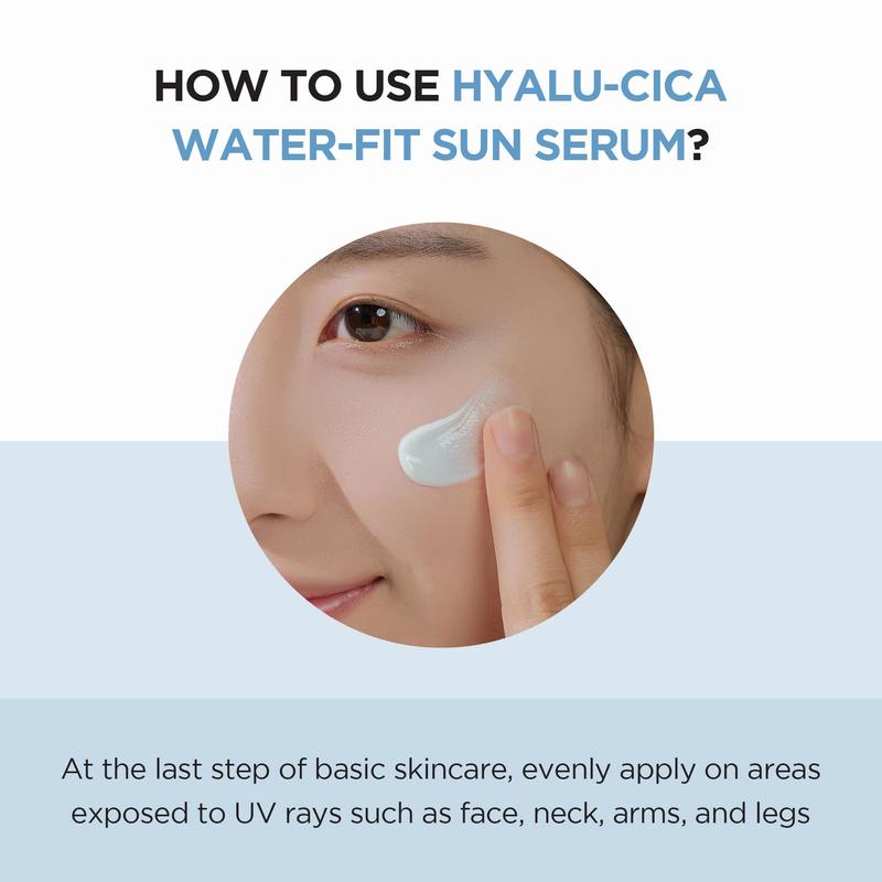 SKIN1004 Hyalu-CICA Water-fit Sun Serum Facial Lightweight Skincare Sunscreen Uv Brightening Cosmetic Dewy Spf Comfort