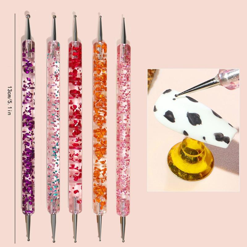 Professional Nail Art Drill Point Pen & Brush Set, 15pcs set DIY Nail Painting Decorations, Manicure & Pedicure Tools, Professional Nail Equipment, Nail Care Kit, Nail Art Accessories, Christmas Gift