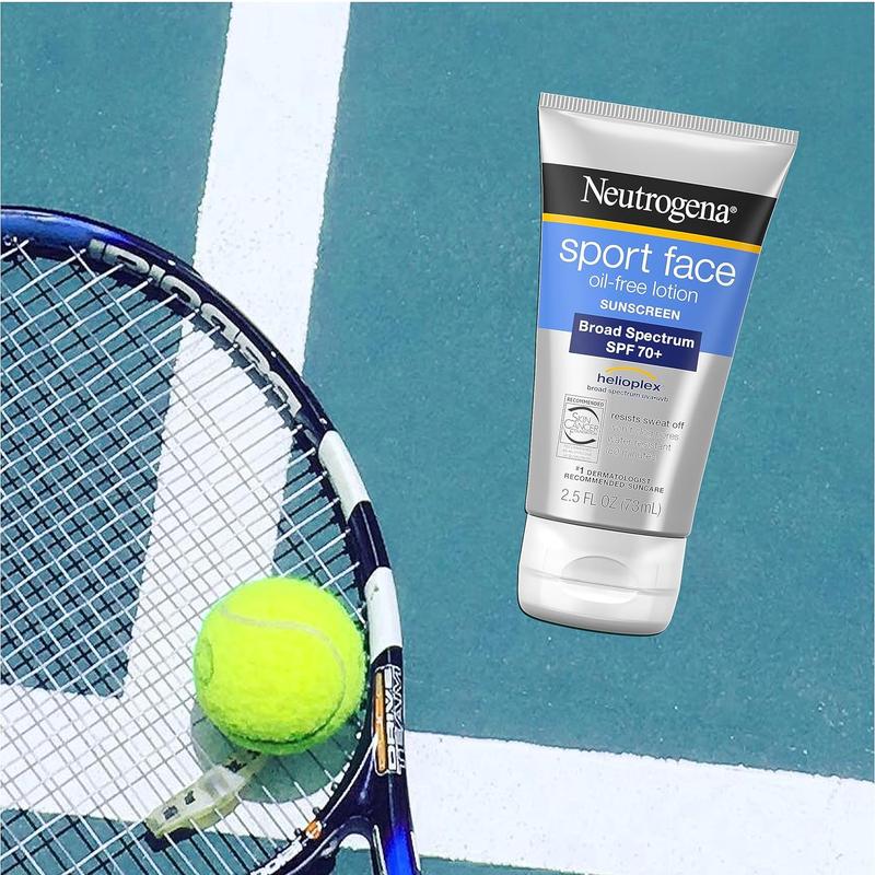 Neutrogena Sport Face Sunscreen SPF 70+, Oil-Free Facial Sunscreen Lotion with Broad Spectrum UVA UVB Sun Protection, Sweat-Resistant & Water-Resistant, 2.5 fl. Oz